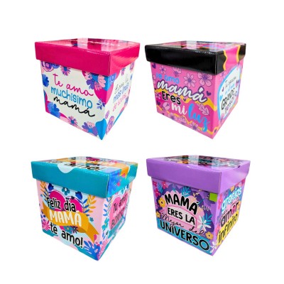 SET CAJAS CARTON FB CUBO (MAMA) MOM (ELIGE MEDIDAS)