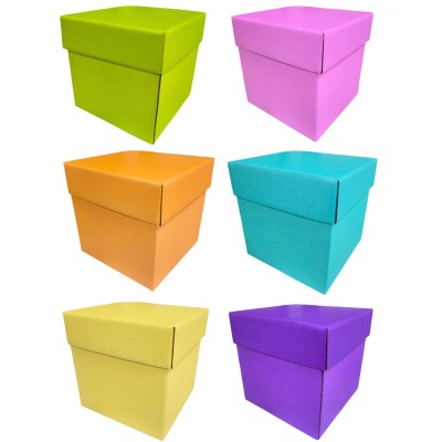 SET CAJAS CARTON FB CUBO (COLOR SOLIDO) (ELIGE Y MEDIDAS)