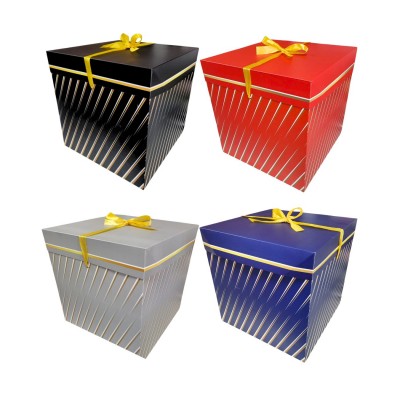 SET CAJAS CARTON VMF CUBO LISTON METALICO RAYAS